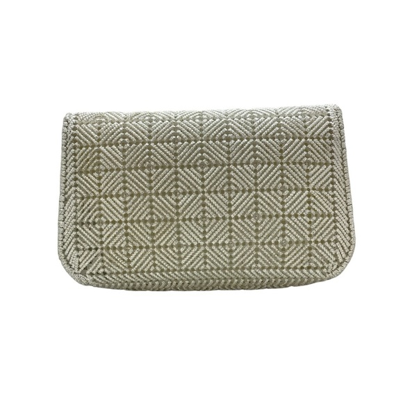 Vintage Silver Threaded Woven Evening Clutch Bag - Picture 4 of 7